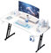 Play haha.Gaming Desk 120 x 60cm Large Computer Table PC Gaming Desk for Home Office, Metal Frame Gaming Table with Cable Tray and Headphone Hook(White)
