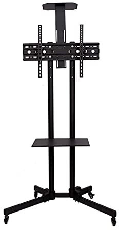 Wall-ed Monitor Stand 32-65 inch TV Floor Black Rack, Adjustable Vertical Mobile cart Monitor Stand