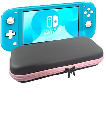 CSL-TECH for Nintendo Switch Lite Console Slim Travel Carry Protective Case Cover with 8 Game Storage (Pink)