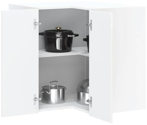 Xichuzi Armario de Cocina de Esquina Pared Lucca Blanca de Alto Brillo, Mueble Fregadero, Mueble Baño Cocina, Modulos De Cocina, Armario Baño Cocina - 853859
