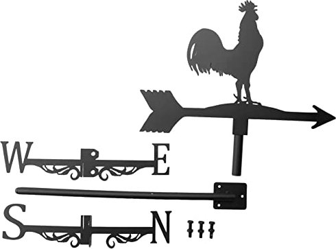 Cpolebev Girouette avec Animaux Poulets Pieu de Jardin Girouette Indicateur de Direction du Vent Coq Le Coq Ornement Artisanat d'art