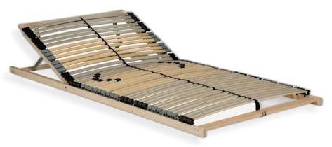 Sleepneo Lattenrost 90x200 cm – Verstellbares Kopfteil 42 Latten 7-Zonen Belastbar bis ca. 140 kg Birkenschichtholz Selbstmontage Made in Germany