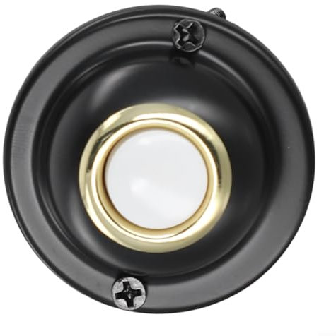 Lecreatekit Traditional Round Metal Doorbell Push Button, Wired and Always Lit for Front Doors