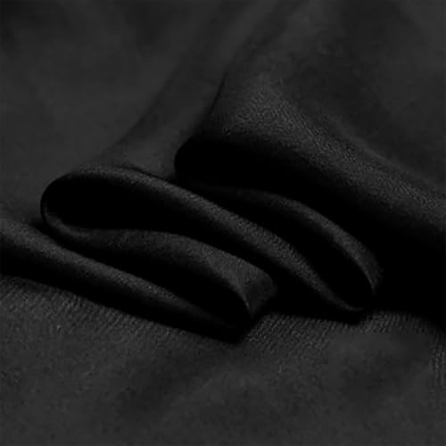 100% Maulbeerseide Seidenstoff 114 Cm Breit Satinstoff Meterware zum Nähen Kleiderfutter Basteln Dekoration Drapieren Tanzbekleidung Hochzeit Basteln Stoffmaterial (Color:Schwarz)