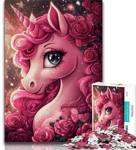 Jigsaw Puzzle 1000 Pieces for Teenagers Pink Unicorn Jigsaw,Educational Stress Relief Toy Gifts for Friends And Family (size 75x50cm)