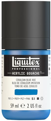 Liquitex 2059470 Professional Acryl Gouache - Cölinblau Imit. , 59ml Flasche, matt - Acrylfarbe mit Gouache Eigenschaften, Hochdeckend, Wasserfest & Lichtecht