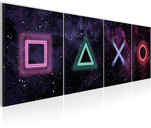 Runa Art Quadri Multipanello Console di Gioco Murali Soggiorno XXL Nero Moderni 023846a