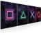 Runa Art Bilder Set 4 Teilig Spielkonsole Wandbilder XXL Jugendzimmer Wohnzimmer 160 x 50 cm Schwarz Modern 023846a