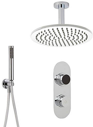 MILANO Digital Thermostatic Mixer Valve 300mm Shower Head Handset Kit