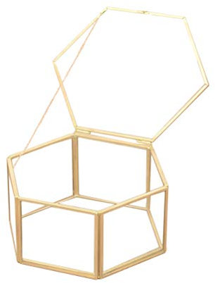 Fenical Hexagon Geometric Ring Display Box Schmuckkästchen zum Aufhängen