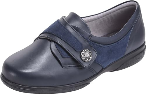 Cosyfeet Darcy - Navy - 6½ - 6E Width - Extra Wide Women's Shoes