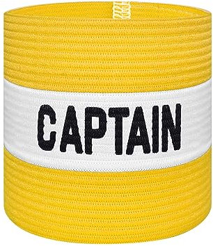 VerteLife Kapitänsband Spielführerbinde für Fußball und Rugby, Gummielastische Armbinde Kapitän Armbinde, Captains Armband für Kinder - Gelb