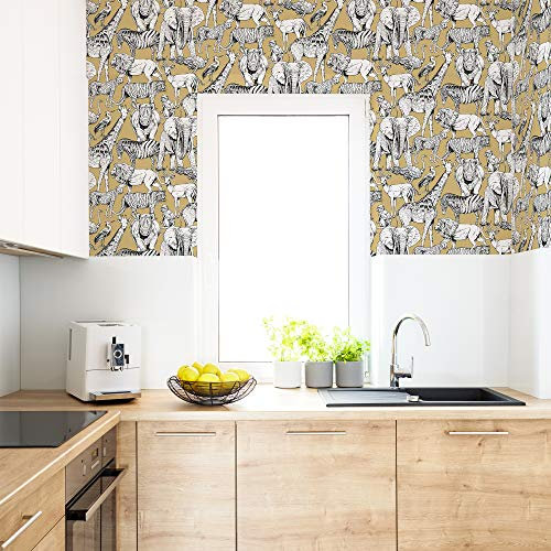 Superfresco Easy Jungle Animals - Jaune Wallpaper