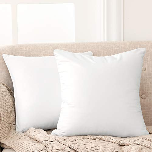 Deconovo 2er Set Samt Kissenbezüge Sofa Kissenbezug Zierkissenbezüge Weich Design Dekor Schlafzimmer Wohnzimmer Couch Büro, 45x45 cm, Weiß, 2er Set