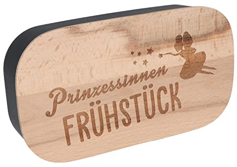 Spruchreif · Kunststoff Lunchbox mit graviertem Frühstücksbrettchen · Geschenk Einschulung · Lunchbox Mädchen · Geschenke zum Schulanfang · Brotdose Prinzessin