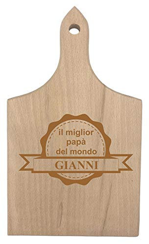 Incidiamo Tagliere da Cucina personalizzabile con nome Festa del papà Il miglior papà del Mondo - Idea Regalo papà
