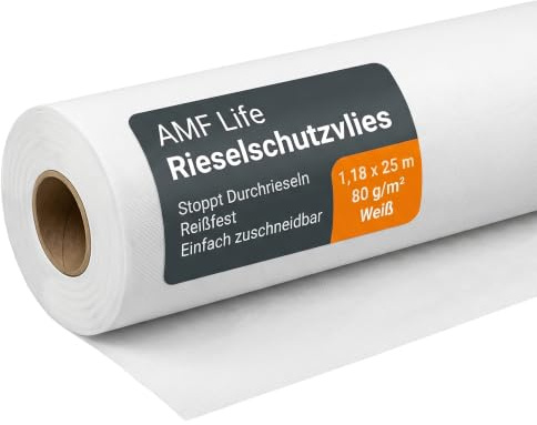 AMF Life Fieltro protector de suelo, 1,18 x 25 m, 80 g/m², color blanco
