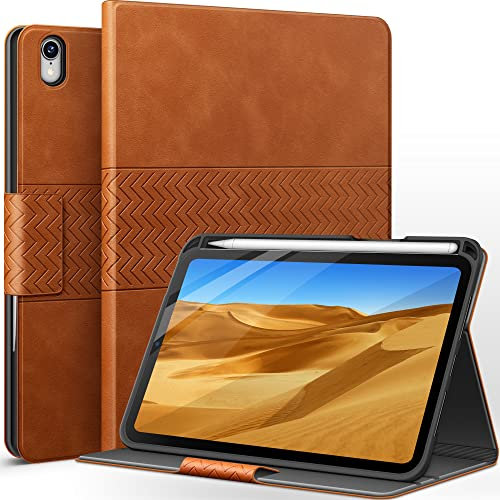AUAUA Étui pour iPad Mini 7/6 (8,3 2024/2021) avec Porte-Crayon, Mise en Veille/réveil Automatique, Cuir PU (Marron)