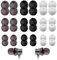 Earphone Buds Replacement, PROUSKY 36 Pieces Replacement Earbuds Tips Headphone Silicone Tips Noise Isolation Cover, for 4.5mm to 6mm Headphones,3 Color, 3 Size, Greyish Red, Black, White