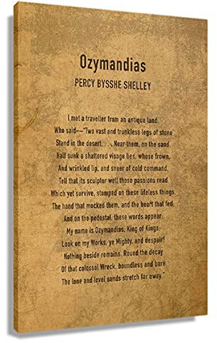 Ozymandias Poster Zitate Wanddeko Poesie Kunstdrucke Gerahmtes Büro Dekor Vintage Gemälde Bilder Wanddekorationen Gedicht Leinwand Spruch Moderne Kunst Gerahmt (40,6 x 61 cm)