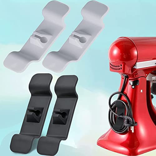 Cord Organizers for Kitchen Aid, Small Appliances, Mixer, Coffee Maker, Pack of 4 Cable Tidy for Kitchen Appliances (White + Black)
