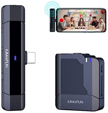 KIMAFUN Drahtloses Lavalier Mikrofon für Type-C-Android-Telefone, Kabelloses Ansteckmikrofon Plug-Play für Youtube/Facebook/Tik Tok Live-Stream, Vlogger, Videoaufzeichnung, Interview, G50-3