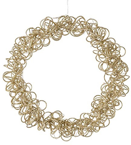 creativ home Metall Draht-Kranz Loop Wire mit LED Lichter Türkranz Dekoration 30 cm