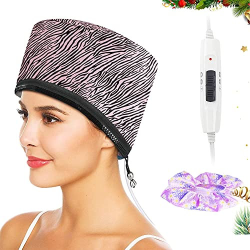 Biutee Elektrische Haarpflege Kappe Haarheizkappe für Tiefenpflegemittel, Haardampfer-Heizkappe, für natürliches oder beschädigtes Haar Nourishing (Rosa)