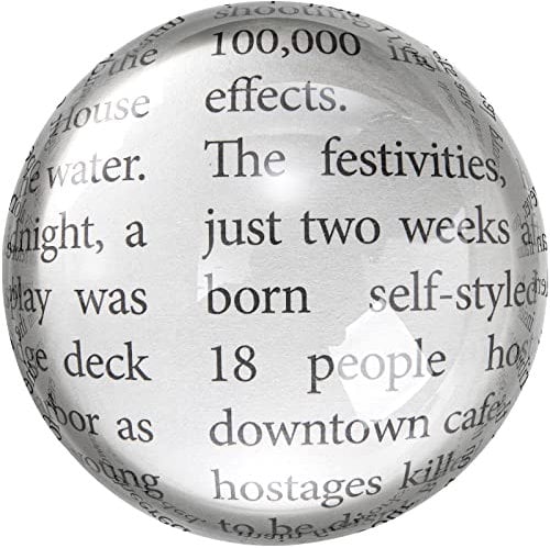 ZENFUN 6X Clear Dome Magnifier with Black Box, 2 1/2 Inch Glass Paperweight Reading Magnifying Portable Desktop Dome Magnifier for Newspapers, Maps, Magazine, Document