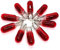 Maxxoni - 10x W1,2W 12V T5 Glassockellampe Tachobeleuchtung Tacho Auto Innenraumbeleuchtung (10x Rot)