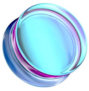 beyoutifulthings Ohr-Plug Lila Blau Changierend Glas Ohr-Piercing Ohr-Schmuck Tunnel Double Flare Sattel-Verschluss 14-mm