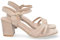 shoes&blues.es 72107-Sandalia de Tacon para Mujer, Comoda, con Palas Finas, Talon Abierto, y Cierre de Hebilla, Primavera Verano 2023. Talla 38 Beige