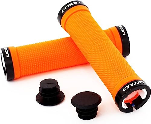 Crosser Ergonomische Fahrradgriffe für EIN angenehmes Griffgefühl für Scooter Cruiser Urban Bike Dreirad Rad Stuhl Mountain Bike Road Bike MTB BMX (Schwarz/Grün) (Orange/Schwarz)
