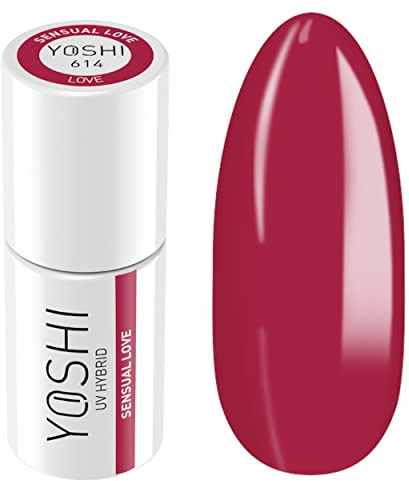 Yoshi Hybrid Nagellack Rosa - Professionell Ständig Nagellack 6ml - UV Lack für Nails - Nail Art Maniküre Zubehör - UV Nagellack für LED und UV Lampe - Lack mit Praktisch Pinsel - LOVE