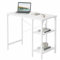 CubiCubi Small Computer Desk, 90 cm Home Office Desk with 2 Storage Shelves on Left or Right Side, Study Writing Desk with Storage Board,White
