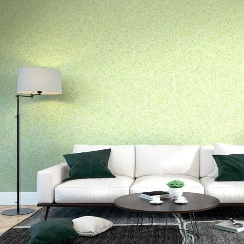Belka B40 Papier peint jaune-vert – pur coton – Durable – Autocollant – Isolation thermique et acoustique – Moderne et élégant, bricolage, écologique et naturel, env. 3,5 m² (m²)