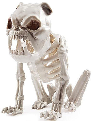 JOYIN 24,1 cm Halloween Skelett Hundeskelett für Halloween Dekoration Hundeknochen aus Kunststoff mit Gelenken für Requisiten, gruselige Szenen