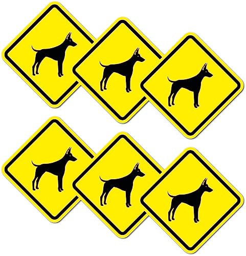 6 Stück Warnhinweis Aufkleber 5x5cm Wachhund UV Schutz laminiert wasserfest Digitaldruck Warnung