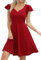 Missufe Minikleid Cocktailkleid Elegant Vintage Kleider Damen Kurz A-Linie Herzausschnitt Kleider (rot, X-klein)