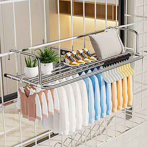 Tendedero de Ropa Interior Tendedero Balcón Zapatero, Balcón Radiador Tendedero Plegable de Acero Inoxidable, para Colgar Ropa Toalla Ropa Interior Zapatos Calcetines, Barandillas Tendedero