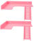 2 Pcs Pink L-Shaped Wooden Hamster Cage Climbing Ladder Platform - Small Pet Chewing Toy, Guinea Pig Hideout, Stable Bird Cage Stand
