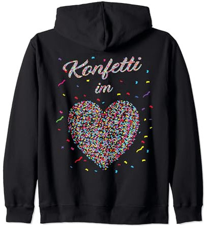 Konfetti im Herzen Fasching Karneval Konfetti Kostüm Outfit Kapuzenjacke