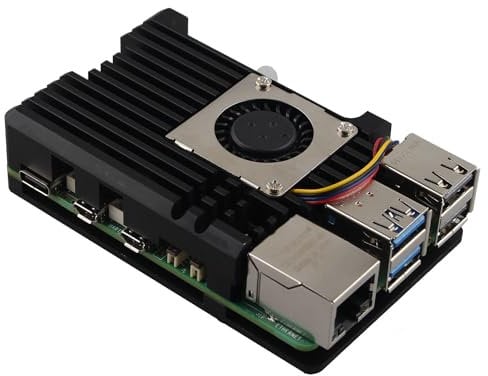 ZDE ZP504 Aluminum Alloy Armor Case for Raspberry Pi 5 Passive Cooling Heat Dissipation Case with Single PWM Cooling Fan for Raspberry Pi 5 8GB/4GB