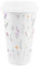 Line Flowers Ceramic Travel Mug - Delicate Floral Meadow Reusable Silicone Lid Double-Walled Insulated Hot/Cold Drinks Tea Coffee Gift Mug