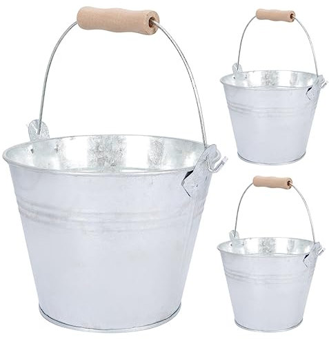 POPETPOP 3stücke Teiliges Eisen Aschebehälter Mit Holzgriff Hochtemperaturbeständige Metalltonne Für Feuerstelle Grill Und Kamin Zur Aufbewahrung Von Holzasche Und Holzkohle