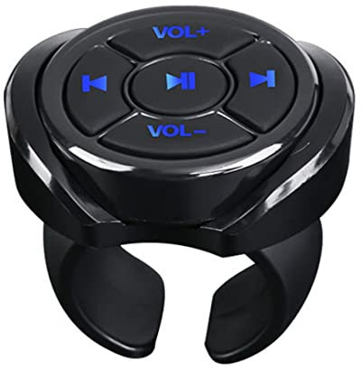 AMIUHOUN Mando a distancia inalámbrico Bluetooth para coche, motocicleta, bicicleta, volante, reproducción de música, para teléfono