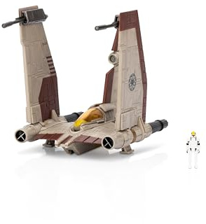 Star Wars Micro Galaxy Squadron V-19 Torrent Starfighter Véhicule 5 avec Ailes Pliantes et aileron arrière + Accessoire de Figurine de 2,5 cm