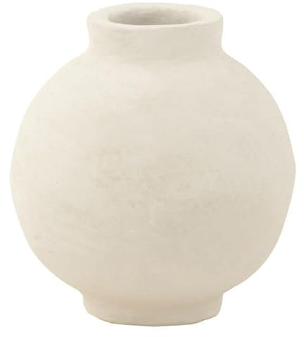 Pot Déco en Papier Maché Sphère 30cm Blanc