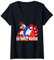 Damen Trikot Handball Frankreich, Handball Frensh, Frankreich Handball T-Shirt mit V-Ausschnitt