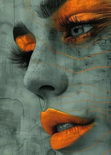 Moderne einfache Frau Gesicht Abstrakte Kunst Portrait Poster Leinwand Gemälde Wandkunst Bilder Home Decor Kein Rahmen-A_50x70cm